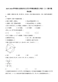 2025-2026学年浙江省杭州市大关中学教育集团九年级（上）期中数学试卷（有答案和解析）