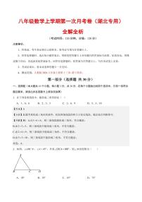 2025-2026学年八年级数学上学期第一次月考试题及答案（湖北专用，人教版2024）