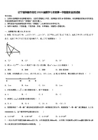 辽宁省抚顺市名校2026届数学七年级第一学期期末监测试题含解析