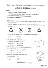 安徽省芜湖市2024-2025学年九年级上学期1月期末数学试题
