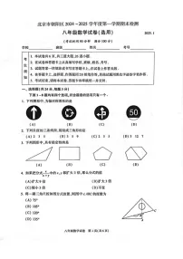 北京市朝阳区2024-2025学年八年级上学期期末数学试卷