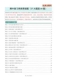 期中复习高频易错题（37大题型64题）试题及答案--2025-2026学年八年级数学上册期中（北师大版2024）