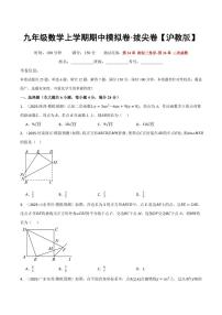 2025-2026学年九年级数学上学期期中模拟卷试题及答案（培优&提尖卷）（沪教版）