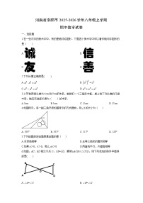 河南省洛阳市2025-2026学年八年级上学期期中数学试卷（学生版）