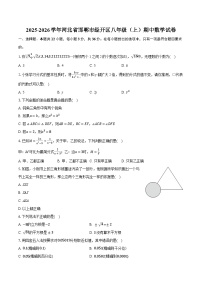 2025-2026学年河北省邯郸市经开区八年级（上）期中数学试卷（有答案和解析）