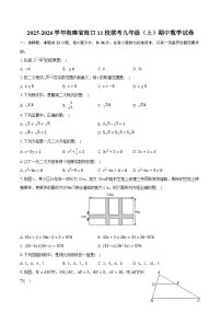 2025-2026学年海南省海口11校联考九年级（上）期中数学试卷（有答案和解析）