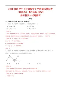2024-2025学年七年级数学下学期期末模拟卷试题及答案（培优&拔尖卷）（沪科版2024）