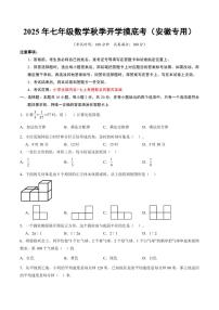 2025年七年级上学期数学秋季开学摸底考试题及答案（安徽专用）