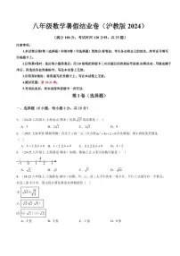2025年八年级数学暑假结业卷试题及答案（测试范围：第19-21章）（沪教版2024）