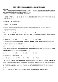 柳州市重点中学2026届数学七上期末复习检测试题含解析