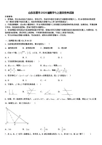 山东东营市2026届数学七上期末统考试题含解析