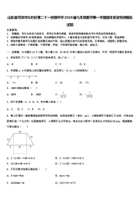 山东省菏泽市牡丹区第二十一初级中学2026届七年级数学第一学期期末质量检测模拟试题含解析