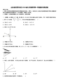 山东省东营市名校2026届七年级数学第一学期期末经典试题含解析