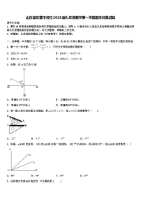 山东省东营市名校2026届七年级数学第一学期期末经典试题含解析