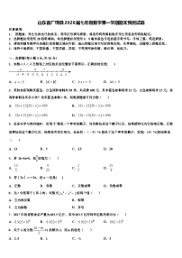 山东省广饶县2026届七年级数学第一学期期末预测试题含解析