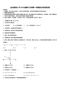 山东省青岛2中2026届数学七年级第一学期期末达标检测试题含解析