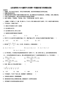 山东省莒县2026届数学七年级第一学期期末复习检测模拟试题含解析