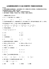 山东省聊城阳谷县联考2026届七年级数学第一学期期末质量检测试题含解析