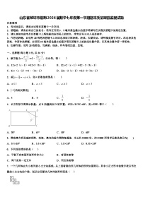 山东省潍坊市临朐2026届数学七年级第一学期期末质量跟踪监视试题含解析
