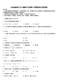 山东省威海市2026届数学七年级第一学期期末复习检测试题含解析