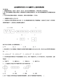 山东省泰安市名校2026届数学七上期末经典试题含解析