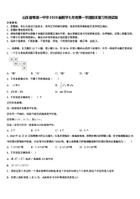 山东省郓城一中学2026届数学七年级第一学期期末复习检测试题含解析