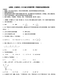 山西省（大同地区）2026届七年级数学第一学期期末监测模拟试题含解析