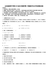 山东省德州市宁津县2026届七年级数学第一学期期末学业水平测试模拟试题含解析
