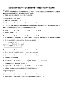 内蒙古通辽市名校2026届七年级数学第一学期期末学业水平测试试题含解析