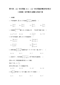 初中数学人教版（2024）七年级下册（2024）二元一次方程组的概念同步测试题