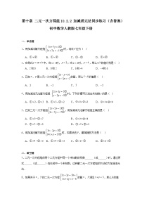 人教版（2024）七年级下册（2024）加减消元法练习题
