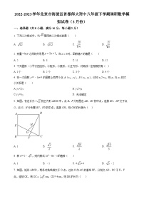 北京市海淀区首都师大附中八年级下学期月考模拟数学试题（原卷版）-A4