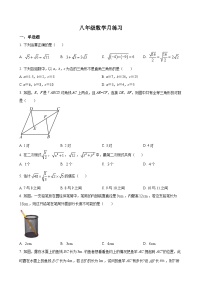 北京市陈经纶中学八年级下学期月考数学试题（原卷版）-A4