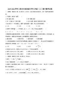 2025-2026学年上海市市西初级中学九年级（上）期中数学试卷-自定义类型