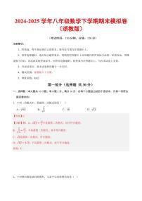 2024-2025学年八年级数学下学期期末模拟卷试题及答案（浙教版）