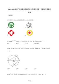 2025~2026学年广东省阳江市阳西县九年级上册1月期末考试数学试卷（含解析）