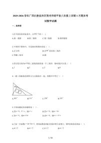 2025~2026学年广西壮族自治区贺州市昭平县八年级上册1月期末考试数学试卷（含解析）
