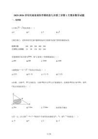 2025~2026学年河南省南阳市桐柏县九年级上册1月期末数学试卷（含解析）