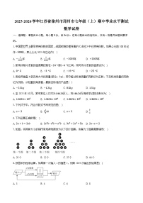 2025-2026学年江苏省徐州市邳州市七年级（上）期中学业水平测试数学试卷（含答案+解析）