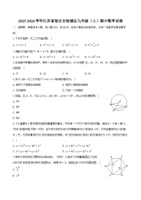 2025-2026学年江苏省宿迁市宿城区九年级（上）期中数学试卷（含答案+解析）