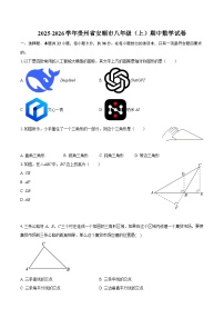 2025-2026学年贵州省安顺市八年级（上）期中数学试卷-自定义类型