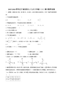 2025-2026学年辽宁省沈阳九十九中八年级（上）期中数学试卷-自定义类型