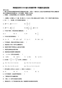 陕西省宝鸡市2026届七年级数学第一学期期末监测试题含解析