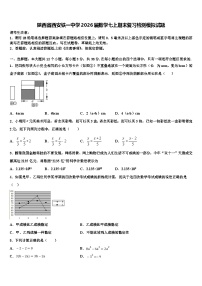 陕西省西安铁一中学2026届数学七上期末复习检测模拟试题含解析