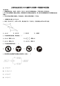 上海市金山区名校2026届数学七年级第一学期期末考试试题含解析