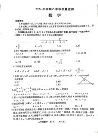 河南省驻马店市驿城区2024--2025学年八年级上学期数学期末试题