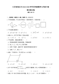 江苏省宿迁市2024-2025学年苏科版数学七年级下册期末提分练