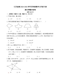 江苏省盐城市2024-2025学年苏科版数学七年级下册期末押题冲刺卷