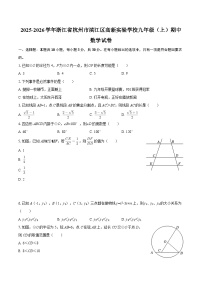 2025-2026学年浙江省杭州市滨江区高新实验学校九年级（上）期中数学试卷-自定义类型
