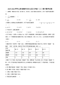 2025-2026学年山东省德州市庆云县七年级（上）期中数学试卷-自定义类型
